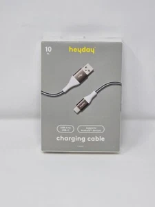 10' USB-C to USB-A Braided Cable - heyday™ Black/White/Gunmetal - Picture 1 of 2