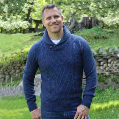 Suéter Irlandés Estilo Killarney Suéter para Hombre, Disponible en Azul y Color Natural Foto 1 de 2