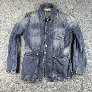 Vintage Paul Smith Chore Jacket Mens Large Blue Denim Linen Blend Oi Polloi Work - Picture 1 of 18