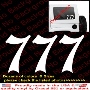 Lucky Number 777 Vinyl Decal Die Cut Sticker - Jackpot for Car Window  FY129 - Picture 1 of 7