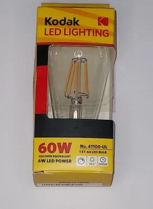 KODAK LED Lighting ST-64 EDISON 60W Dimmable Warm White Vintage Look Bulb NEW - Picture 1 of 5