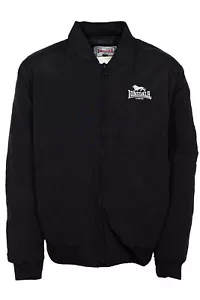 Lonsdale Meadow Jacke Bomberjacke Blouson Harrington Herren Schwarz - Picture 1 of 5