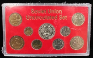 Juego de 9 monedas de plástico duro URSS Unión Soviética 1989 sin circular (64614) - Imagen 1 de 2