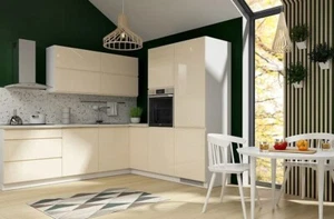 Handleless kitchen units set William, high quality magnolia gloss kitchen set - Picture 1 of 9