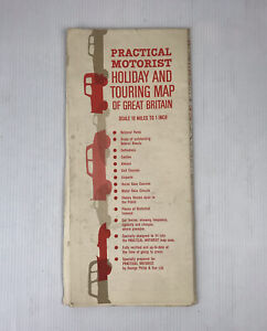 Cintage Practical Mororist Holiday And Touring Map Of Great Britain 1964