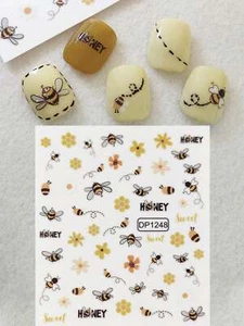 1 Sheet Bee Nail Sticker Bee Animal Self-Adhesive Nail Art Decals For Spring - Picture 1 of 10