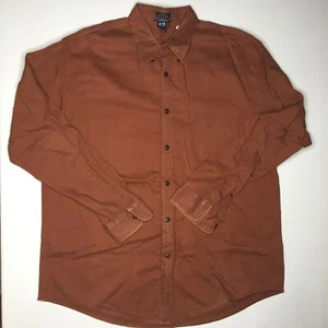 Charter Club Room Mens Button Up Long Sleeved Shirt Tomato Red Size XL - Picture 1 of 12