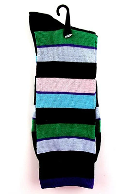 Men's Casual Socks Goldstar Fashion Cotton Blend Wide Stripe Purple Top Footwear - Image 1 of 3