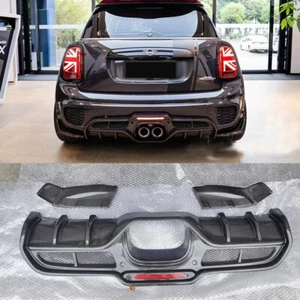 Labio difusor de parachoques trasero de fibra de carbono + rojo para Mini Cooper S F54 F55 F56 F57 - Imagen 1 de 5