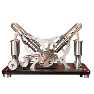 Hot Air Stirling Engine Motor Educational Electricity 4 Cylinders Generator - Picture 1 of 6