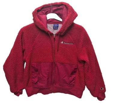 Champion Jacket Red Women's Sherpa Hooded Long Sleeve Polyester Size S - Image 1 of 4