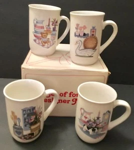 Designer Mugs Cups Set of 4 Boxed Made in Korea Ceramic Home Decor New NIB - Picture 1 of 5