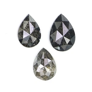 Diamante natural suelto en forma de pera 0,93 quilates 5,25 mm sal y pimienta diamante LQ1998 - Imagen 1 de 8
