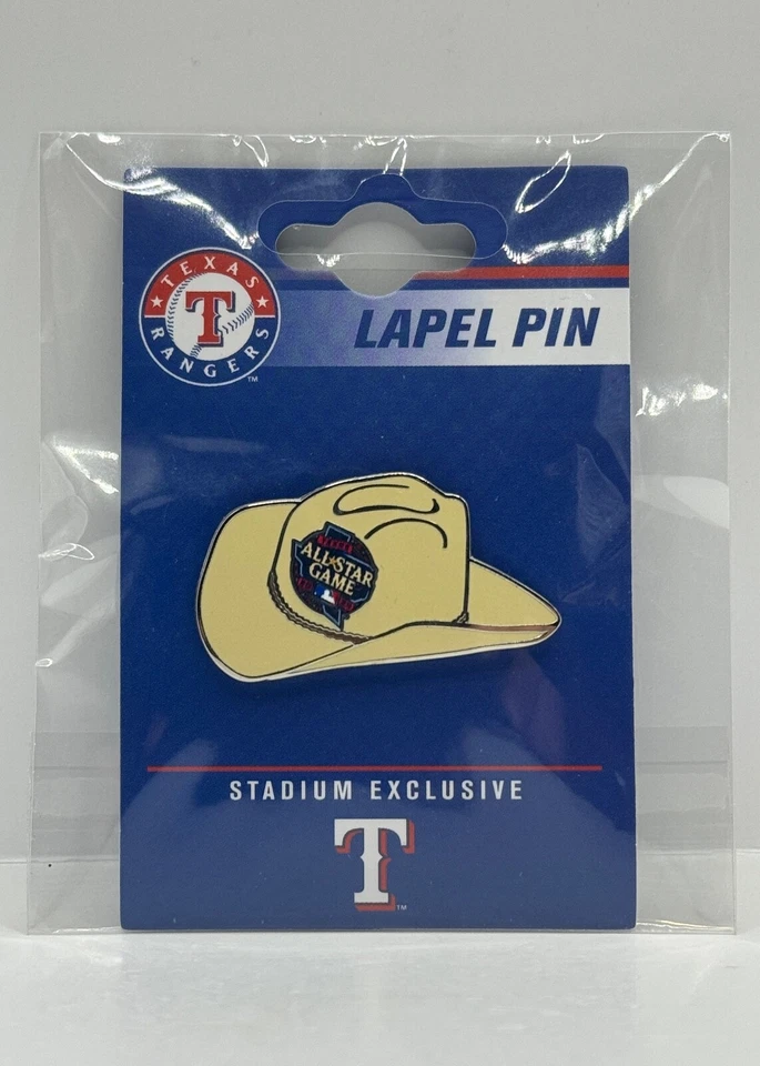 TEXAS RANGERS All Star Game Cowboy Hat Globe Life Stadium Exclusive Lapel Pin 📌 - Image 1 of 1