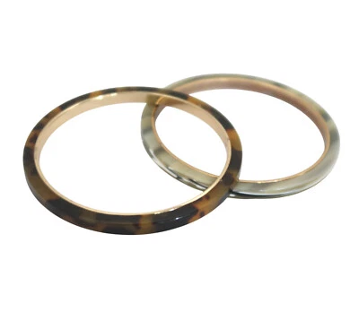 J CREW Lote de 2 Pulseras Brazalete Tortoisehell Lucite Foto 1 de 4