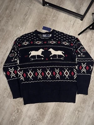 Ralph Lauren Polo Weather Vane Wool And Silk Sweater Size XL Navy Blue - Image 1 of 4