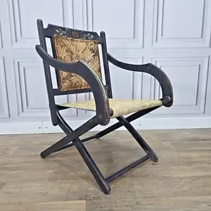Antique Vintage Folding Officers Campaign Safari Chair Royal Engineers Military - Picture 1 of 24