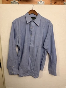 Lauren Ralph Lauren Blue Long Sleeve Non-Iron Button Dress Shirt Size 17.5-36/37 - Picture 1 of 3