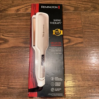 Remington Shine Therapy 2" Flat Iron Argan Oil & Keratin – New Open Box - Image 1 of 4