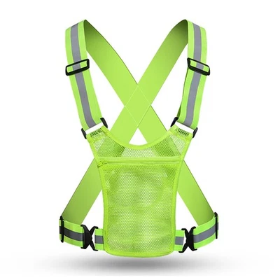 New Reflective Vest Safety Belt Running Walking Cycling Biking Jacket Waistcoat - Image 1 of 4
