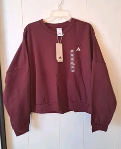 Adidas Sudadera Suelta Multi Sport Essentials Crew Granate Talla XL Mujer NUEVA  - Imagen 1 de 7