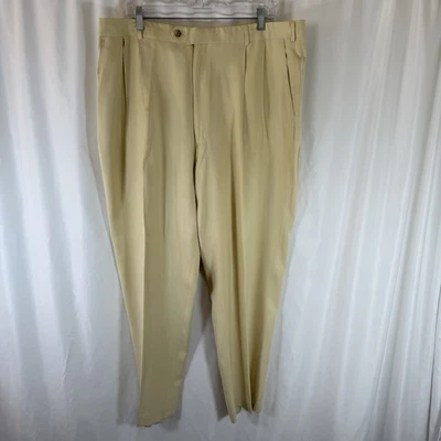 Pantalones de seda Allen Solly para hombre 40x30 marfil plisados botones cremallera gancho bolsillos para ojos Foto 1 de 4