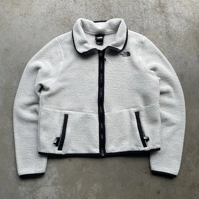 Chaqueta corta The North Face Dunraven Sherpa para mujer talla mediana blanca/negra Foto 1 de 4