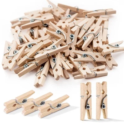 Mini pinzas para ropa, mini alfileres para ropa para foto madera natural pequeño cuadro cl... Foto 1 de 4