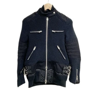 Blusa Sacai Usada Mangas Largas/Otoño/Invierno Negra Azul Marino Oscuro - Imagen 1 de 4