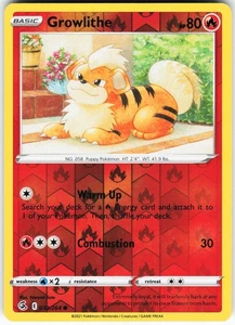 Growlithe 032/264 Pokemon SWSH08: Fusion Strike Reverse Holo Common NM - Picture 1 of 2