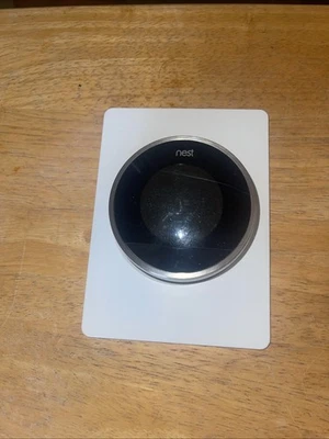 Google Nest 2nd Generation 02A Smart Learning Thermostat Stainless Steel Mount - Image 1 of 4