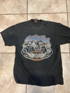 Vintage Harley Davidson Looney Tunes Gr. L Tshirt Liberty Akron Ohio Y2k - Bild 1 von 4