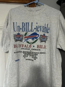 Vintage Buffalo Bills 1993 Greatest Comeback In NFL History Trench Shirt XXL - Picture 1 of 2