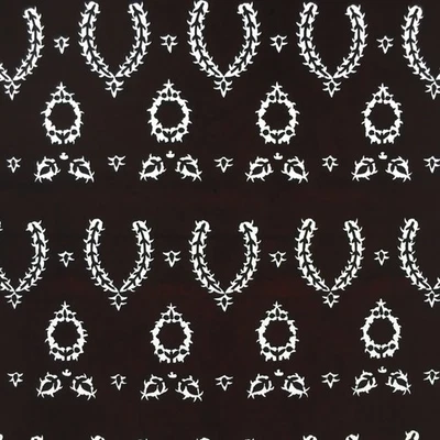 Antique Japanese Katagami Kimono Stencil Katazome Meiji Flower Floral Leaf C374 - Image 1 of 4