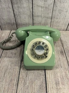 Retro lata 60. telefon stacjonarny przycisk przewodowy dziki i wilk 746 jadeitowy zielony - Zdjęcie 1 z 18
