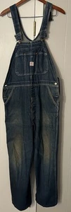 TUF NUT OVERALLS vtg 50s DENIM MADE IN USA 38 X 34 WORKWEAR Jean Vintage Faded - Picture 1 of 10