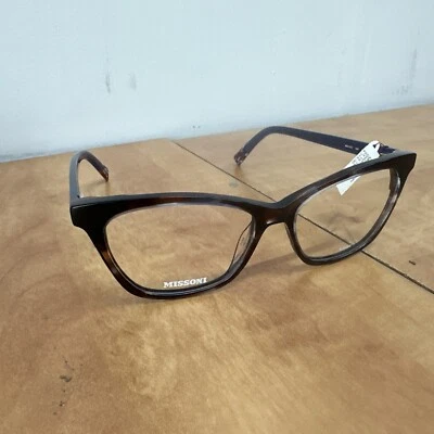 Missoni MIS 0101 IWF Marrón Azul Ojo de Gato Mujer Borde Completo Anteojos 53-15-145 sk Foto 1 de 4