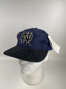 Notre Dame Fighting Irish Vintage Cappello Berretto Camicia Blu Maglia Nuovo - Foto 1 di 8