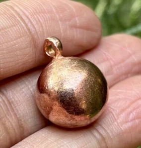 1Pc Pure Copper Healing Ball Pendant Locket, Jewelry, Spiritual, 14-15 mm, 16 gm - Picture 1 of 7