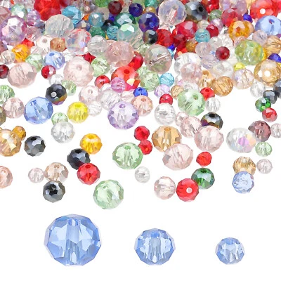 Rondelle Crystal Beads, 600Pcs 4-8mm Faceted Glass Beads, Mixed Color Plating AB - image 1 of 4