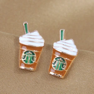 Blended Frozen Coffee Stud Earrings for Pierced Ears, Fashion Jewelry - Picture 1 of 1