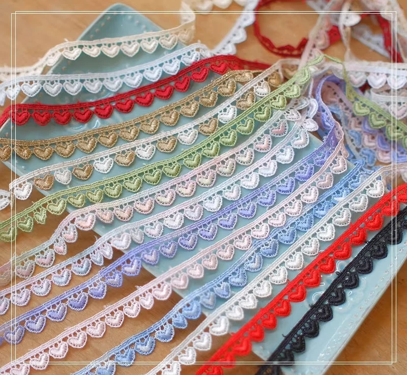 1/2-inch-wide heart trim ribbon lace price per yard select color - Image 1 of 2