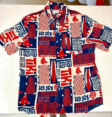 NWOT boston red sox TIKI baseball hawaiian mens sports shirt large mlb - Image 1 of 4