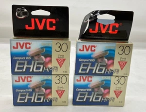 Juego de 4 cintas de casete para videocámara JVC compactas VHS EHG Hi-Fi 90 minutos selladas - Imagen 1 de 4