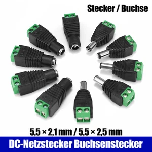 DC CCTV Buchse Stecker Klemmen Stecker 2,1/2,5 x 5,5mm Netzstecker Kabel Adapter - Picture 1 of 13