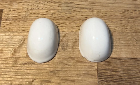 Vintage Matched White Toilet Bolt Nut Covers Caps Porcelain Oval Cover
