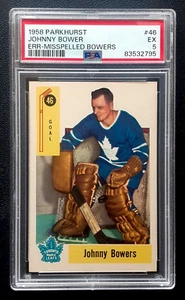 JOHNNY BOWER (BOWERS MAL ORTHOGRAPHIÉS) 1958-59 PARKHURST 58-59 N°46 PSA 5 25930 - Photo 1 sur 2