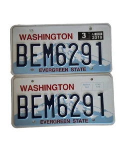 Washington State Passenger License Plates Authentic Excellent Condition - Picture 1 of 2