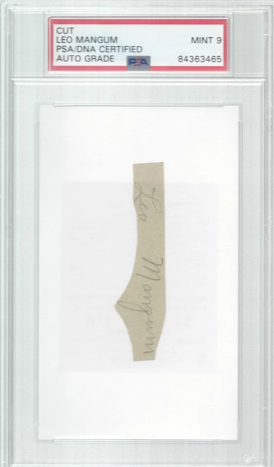 LEO MANGUM, 1924-35 WHITE SOX/GIANTS/BRAVES, PSA/DNA MINT 9 - Image 1 of 1