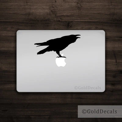 Raven - Vinyl Bumper Sticker Laptop Decal Window Sticker Animal Crow Bird Cute - Image 1 of 2
